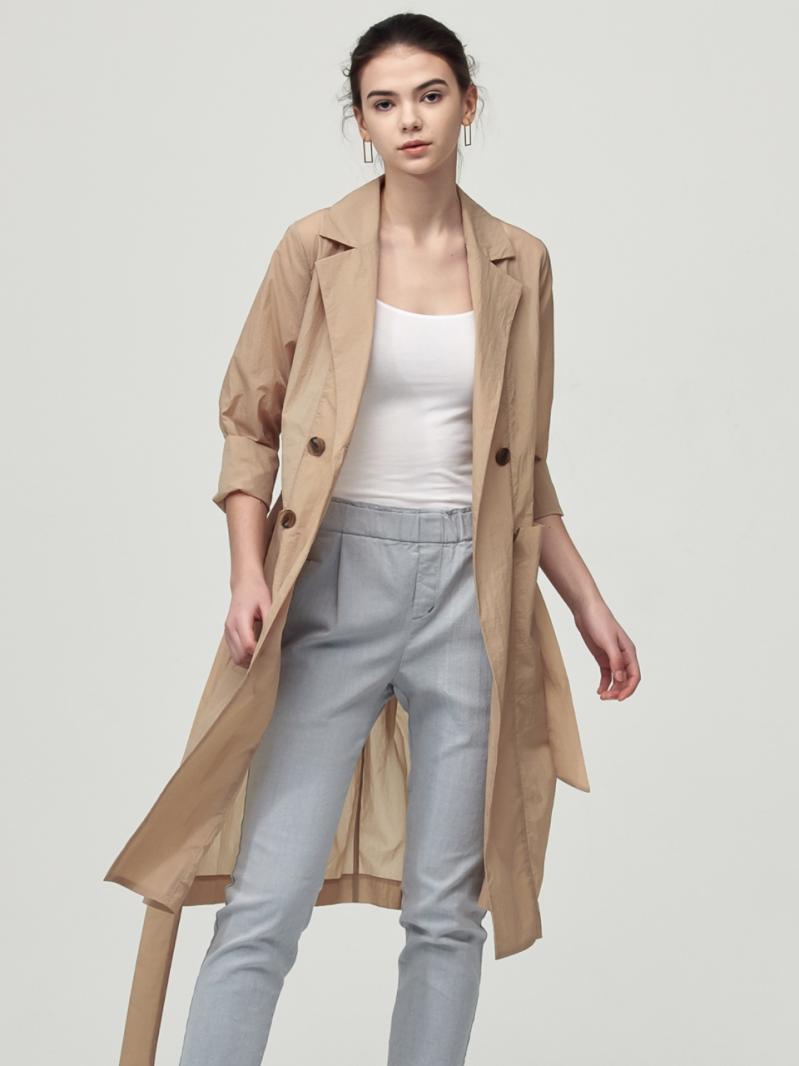 Light Feather Trench Coat_Beige